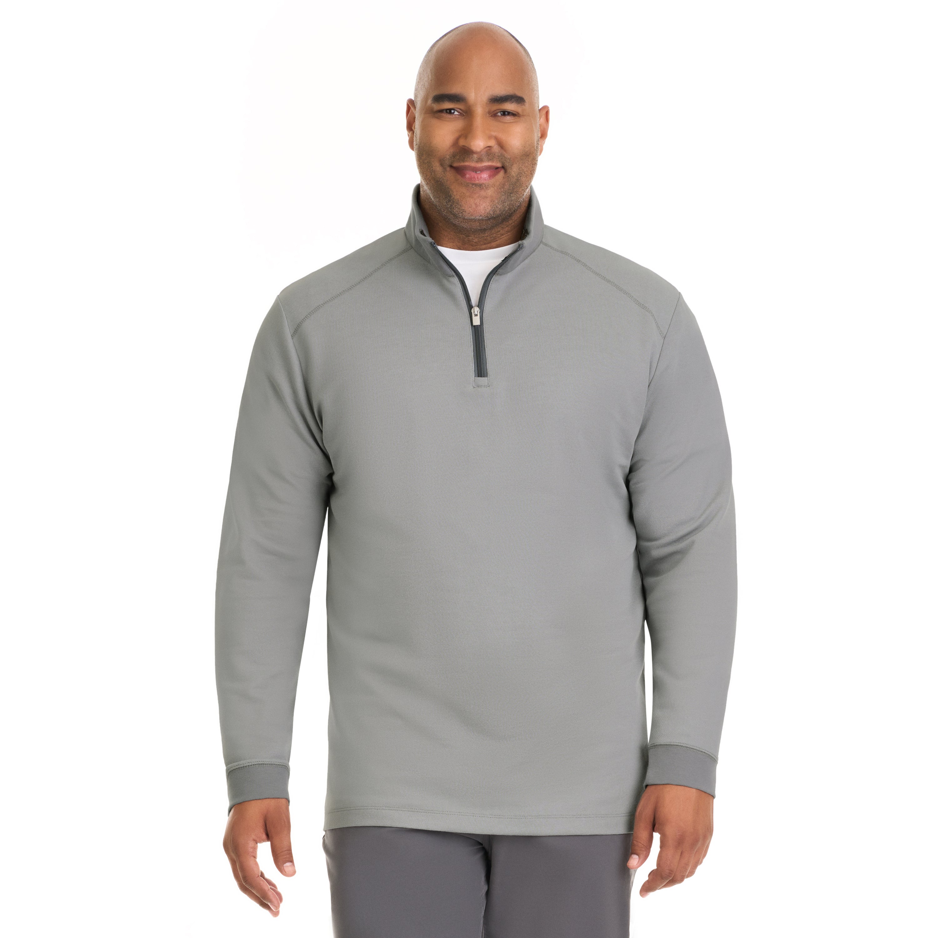 Essential Stain Shield Pique Quarter Zip Pullover- Big and Tall – Van Heusen
