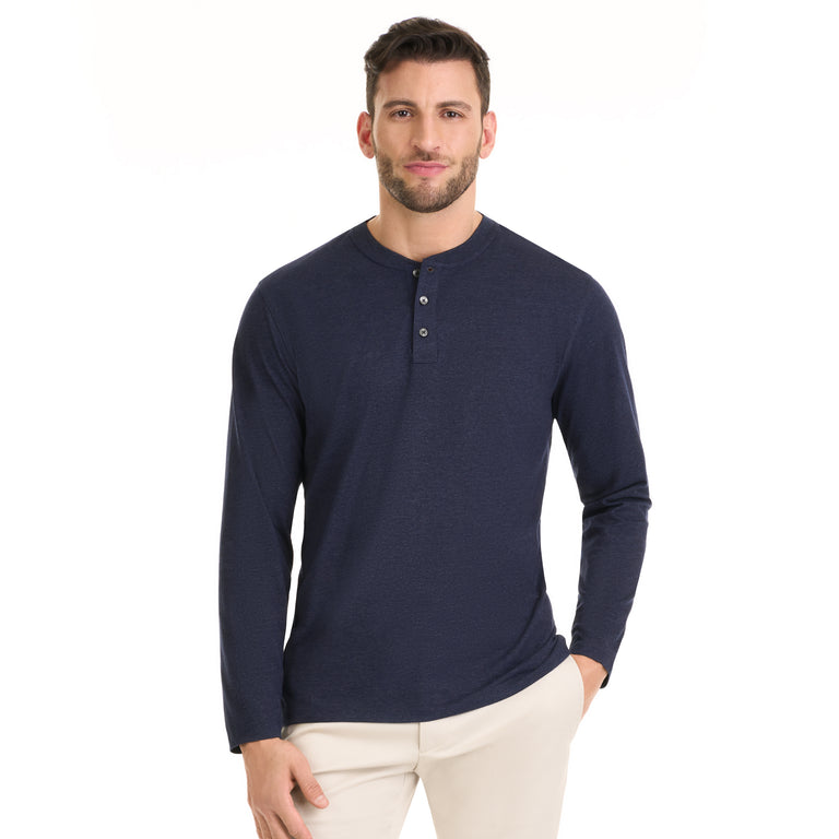 Essentials Men's Regular-Fit Long-Sleeve Pique Polo