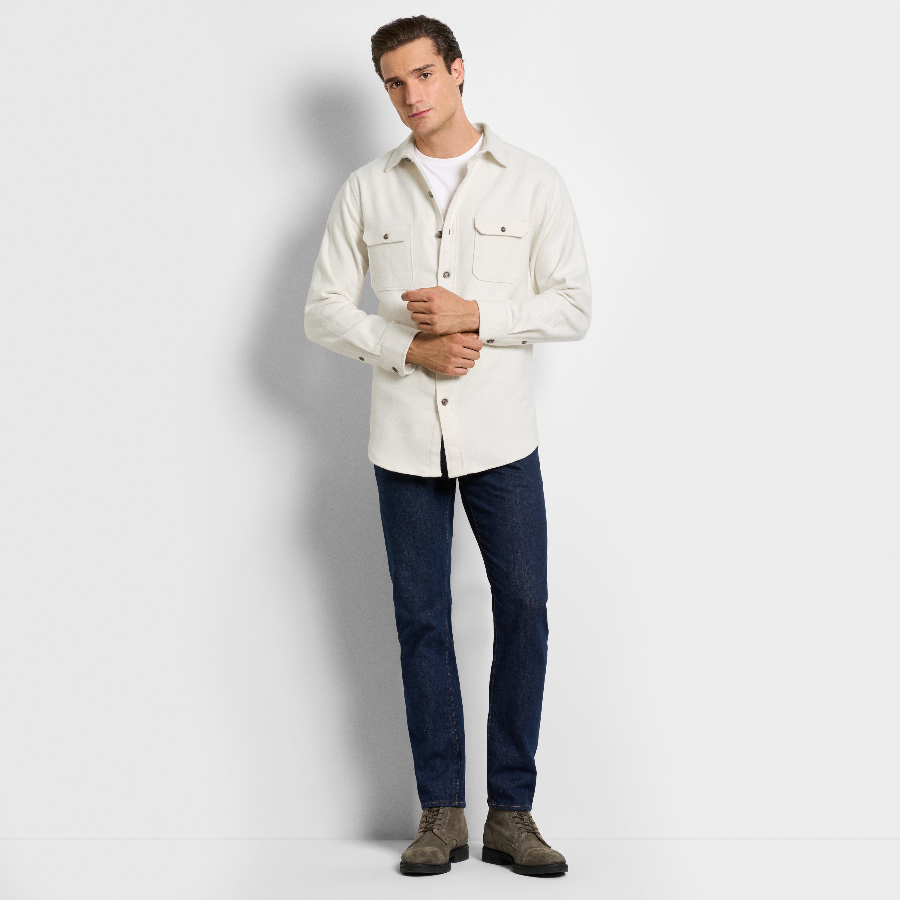 Essential Brushed Twill Shirt Jacket – Regular Fit