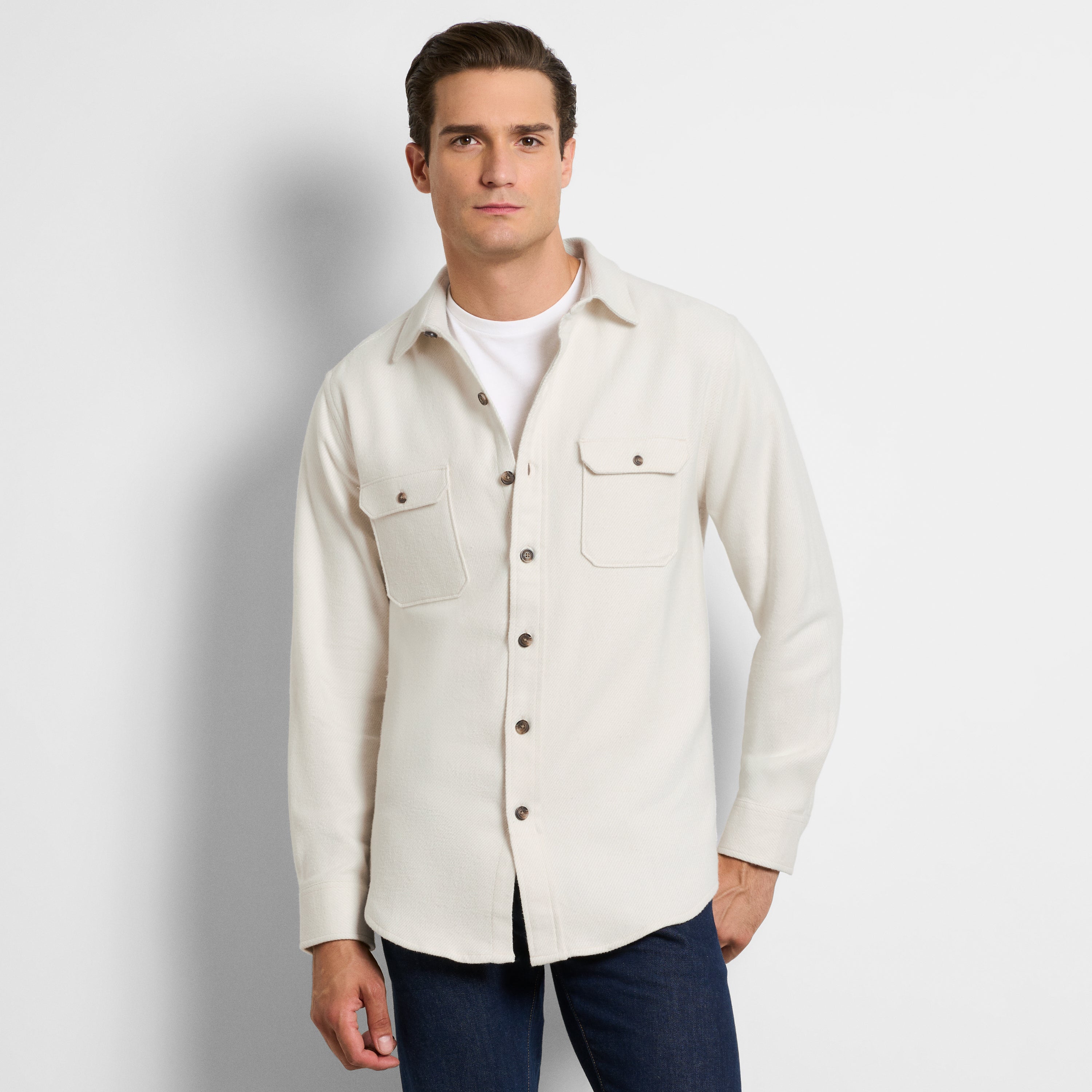 Essential Brushed Twill Shirt Jacket – Regular Fit