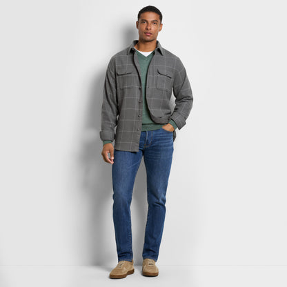 Essential Brushed Twill Shirt Jacket Check Print – Regular Fit