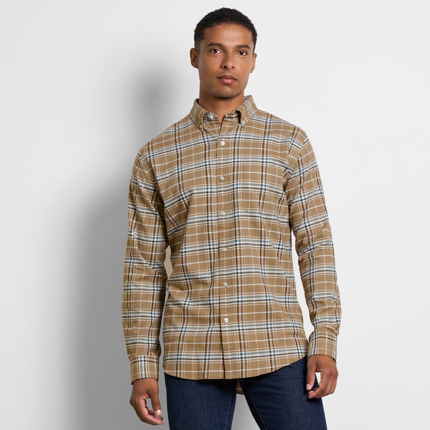 Weekend Twill Long Sleeve Shirt Solid Plaid - Regular Fit