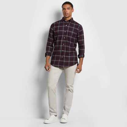 Weekend Twill Long Sleeve Shirt Solid Plaid - Regular Fit