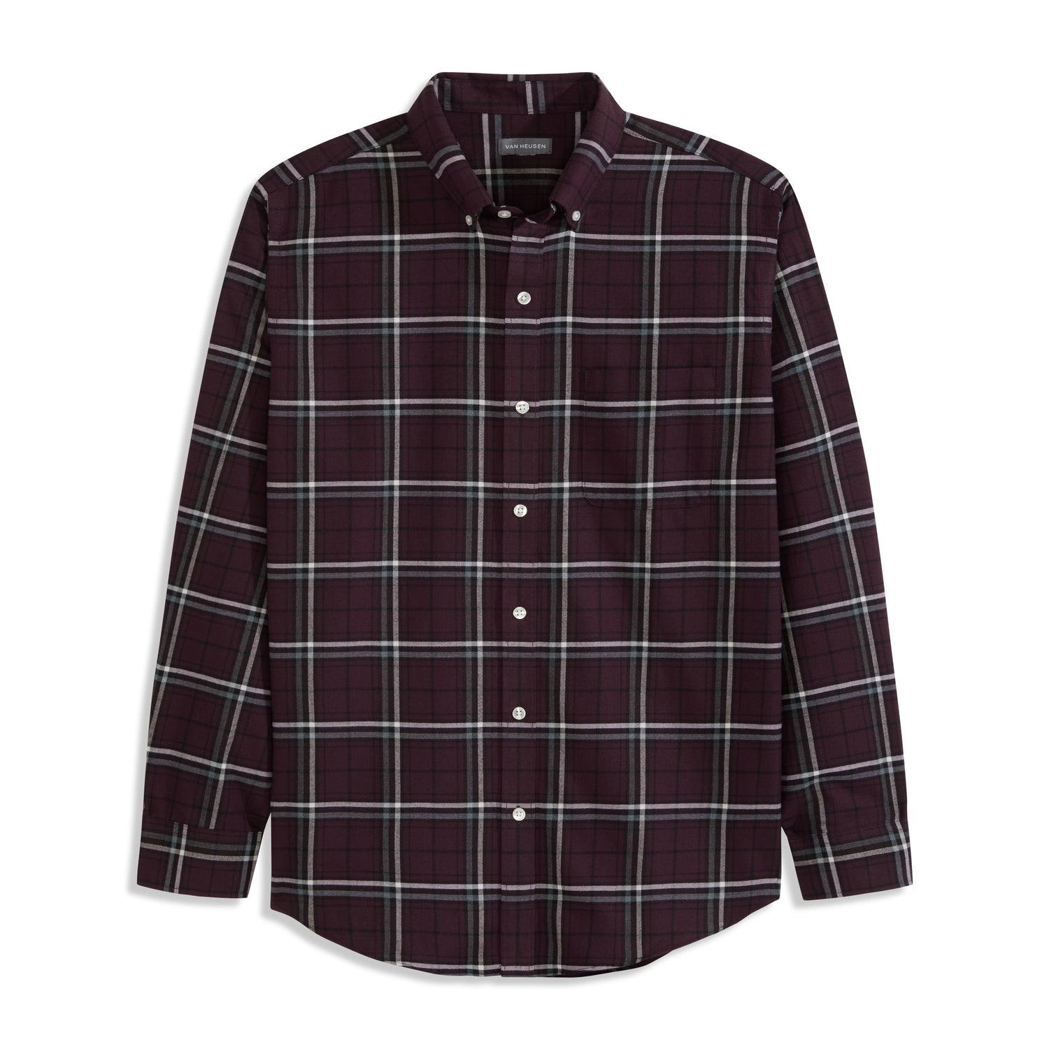 Weekend Twill Long Sleeve Shirt Solid Plaid - Regular Fit