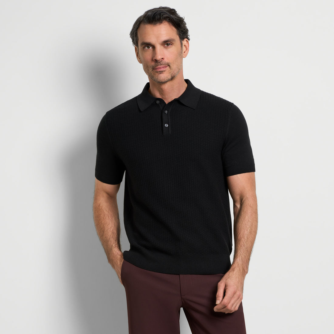 Essential Pearce Texture Sweater Knit Polo