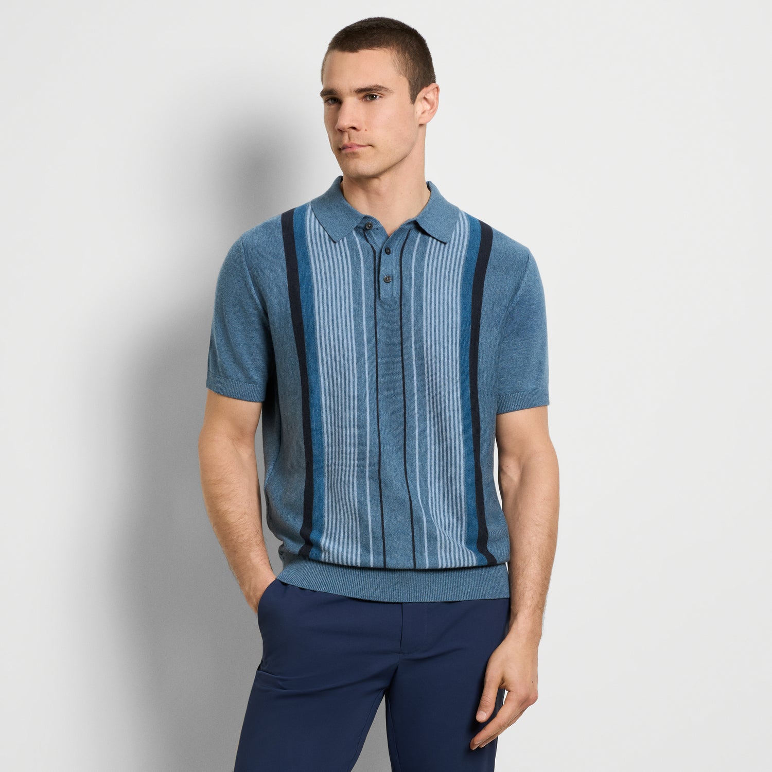 Essential Pearce Stripe Sweater Knit Polo