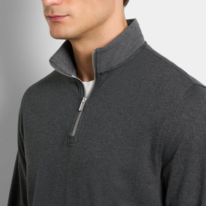 Essential Luxore Quarter Zip Herringbone – Regular Fit