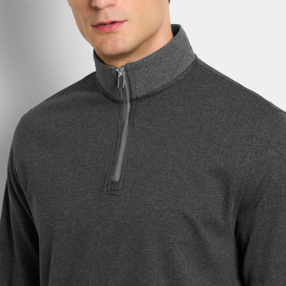 Essential Luxore Quarter Zip Herringbone – Regular Fit