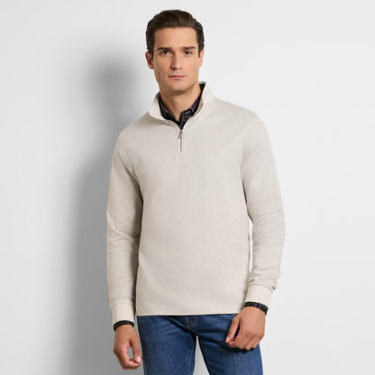 Essential Luxore Quarter Zip Herringbone – Regular Fit