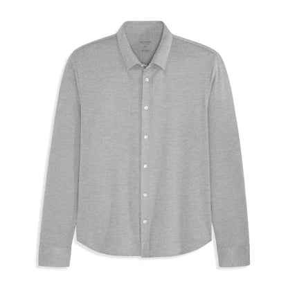 Performance Knit Long Sleeve Solid Button Up Top – Slim Fit