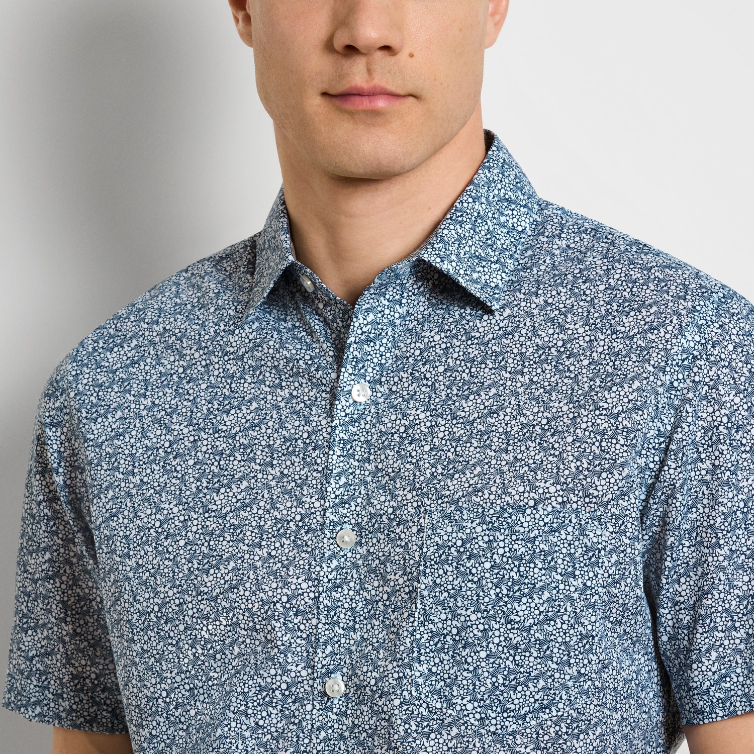 Folsen Short Sleeve Stain Shield Shirt Abstract Print - Slim Fit