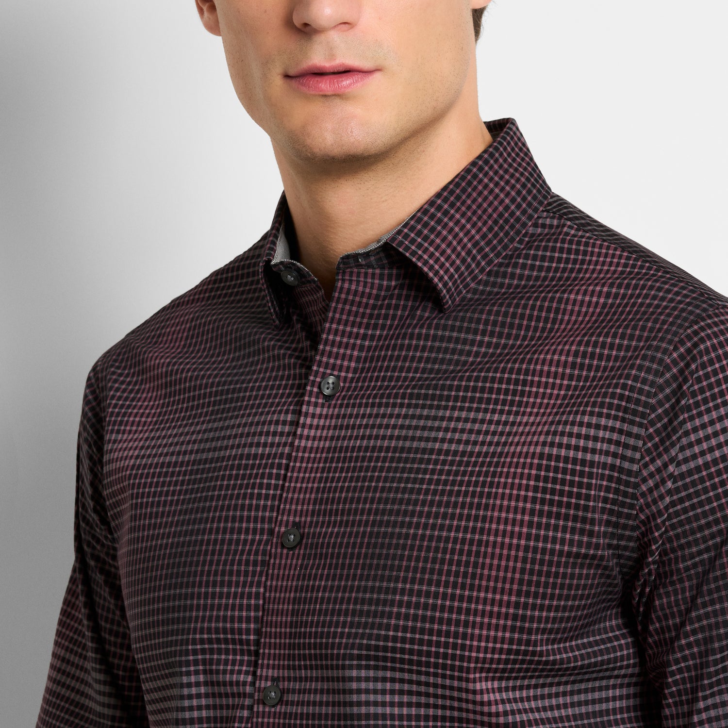 Cronbie Long Sleeve Stain Shield Shirt Multi Gingham Print – Slim Fit