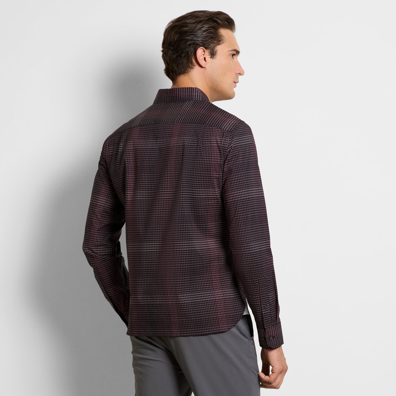 Cronbie Long Sleeve Stain Shield Shirt Multi Gingham Print – Slim Fit