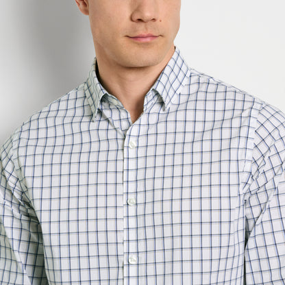 Cronbie Long Sleeve Stain Shield Shirt Light Check Print - Slim Fit