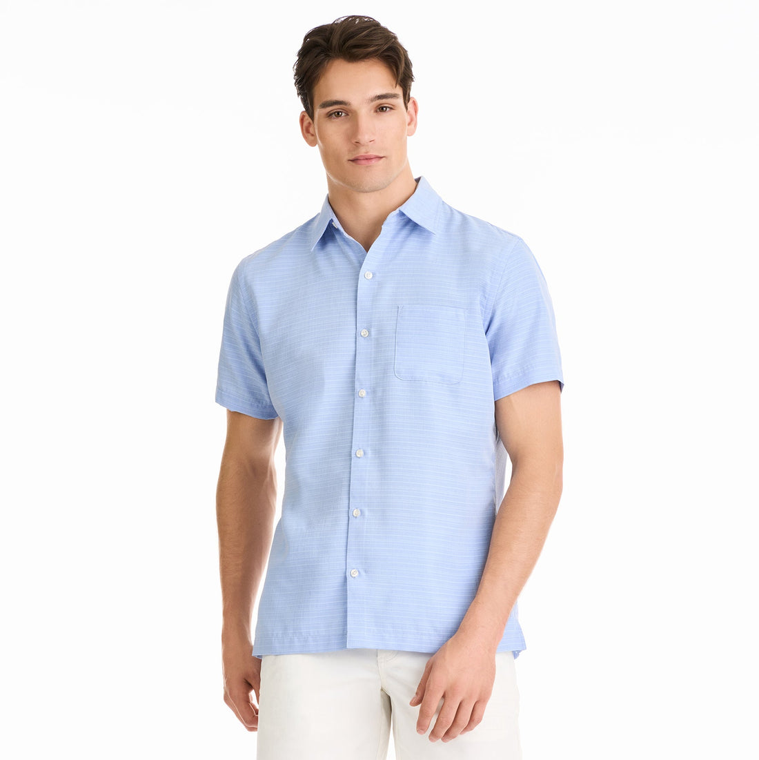 Weekend Cross Dye Texture Plaid Short Sleeve Shirt - Regular Fit