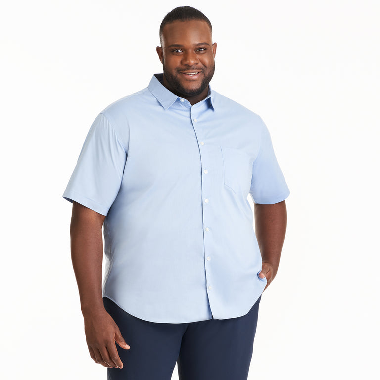 Synergy Men's Short Sleeve Shirt 5XL Blue Checked