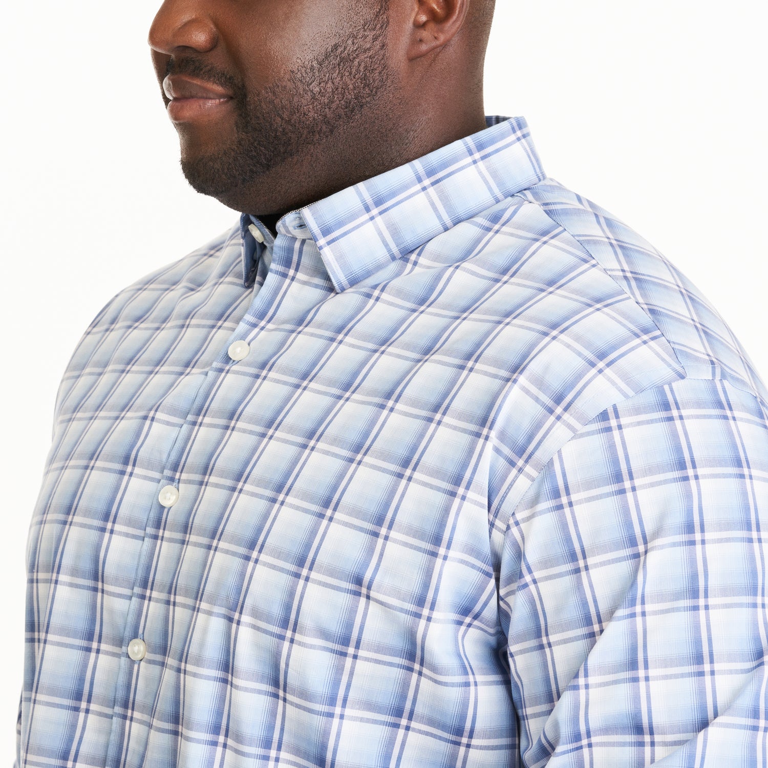 Essential Stain Shield Ombre Plaid Woven Long Sleeve Shirt - Big & Tal –  Van Heusen