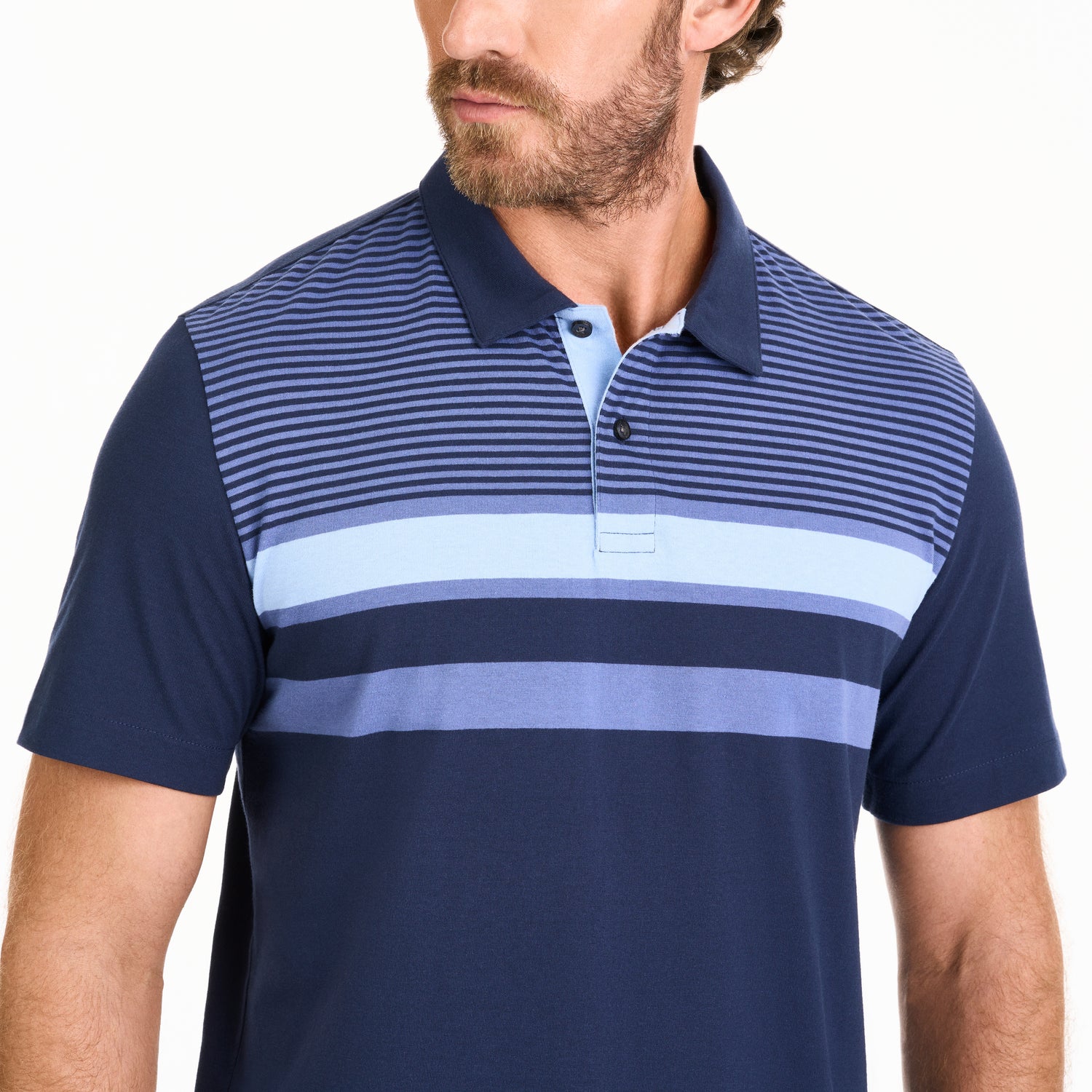 Essential Multi Stripe Cotton Jersey Short Sleeve Polo – Van Heusen