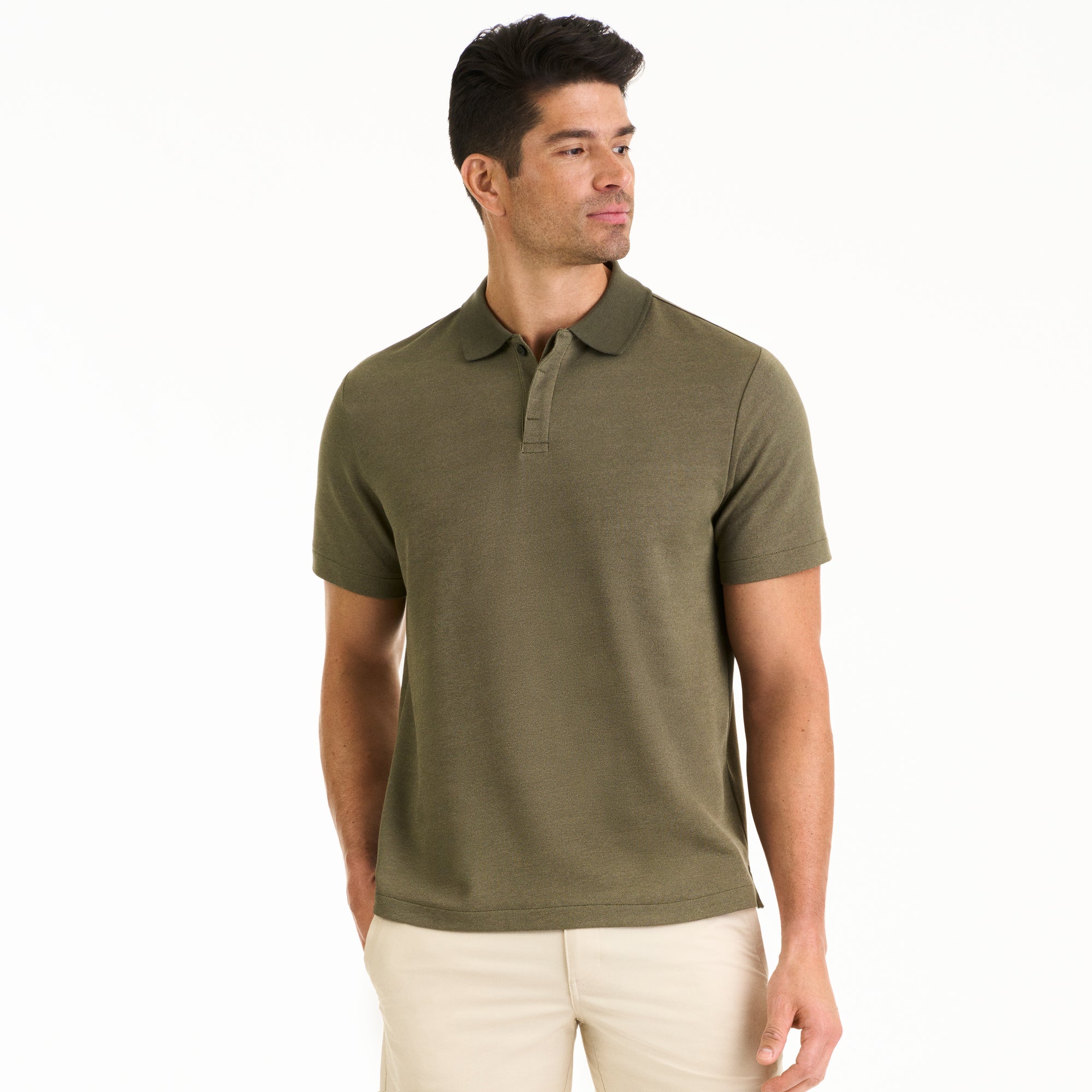 Essential Stain Shield Honeycomb Pique Polo – Van Heusen