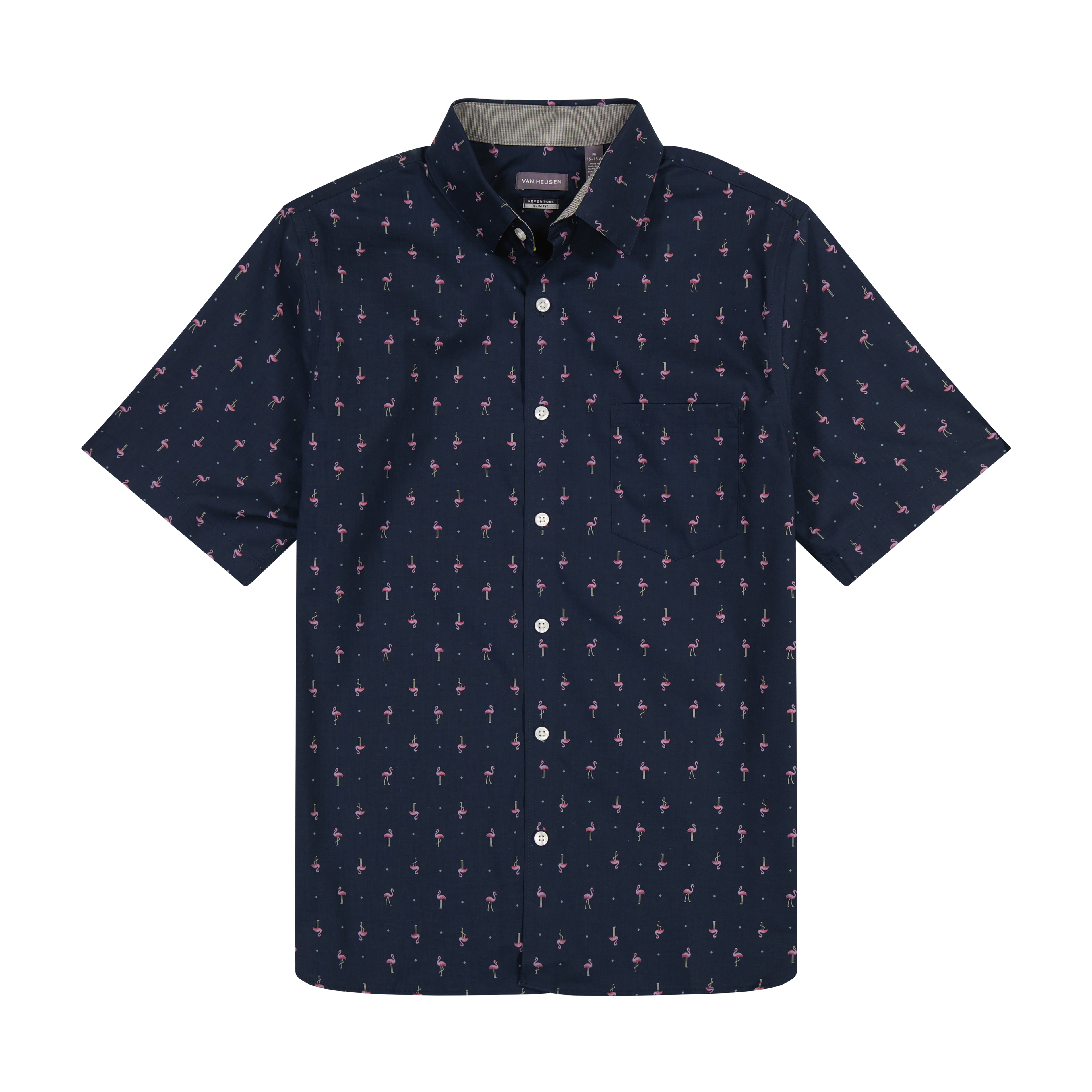 Essential Stain Shield Woven All Over Print Short Sleeve Shirt - Slim Fit