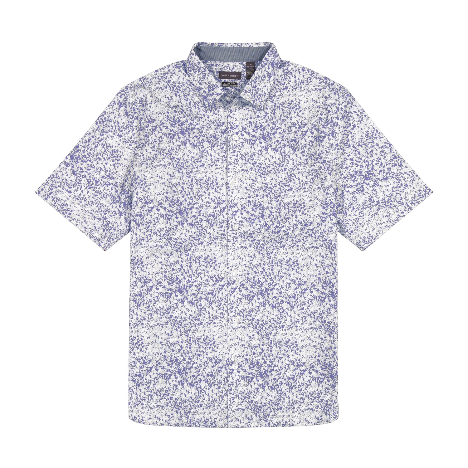 Essential Stain Shield Camo Print Short Sleeve Shirt - Slim Fit