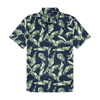 Weekend Water-Color Banana Print Woven Short Sleeve Shirt - Regular Fit
