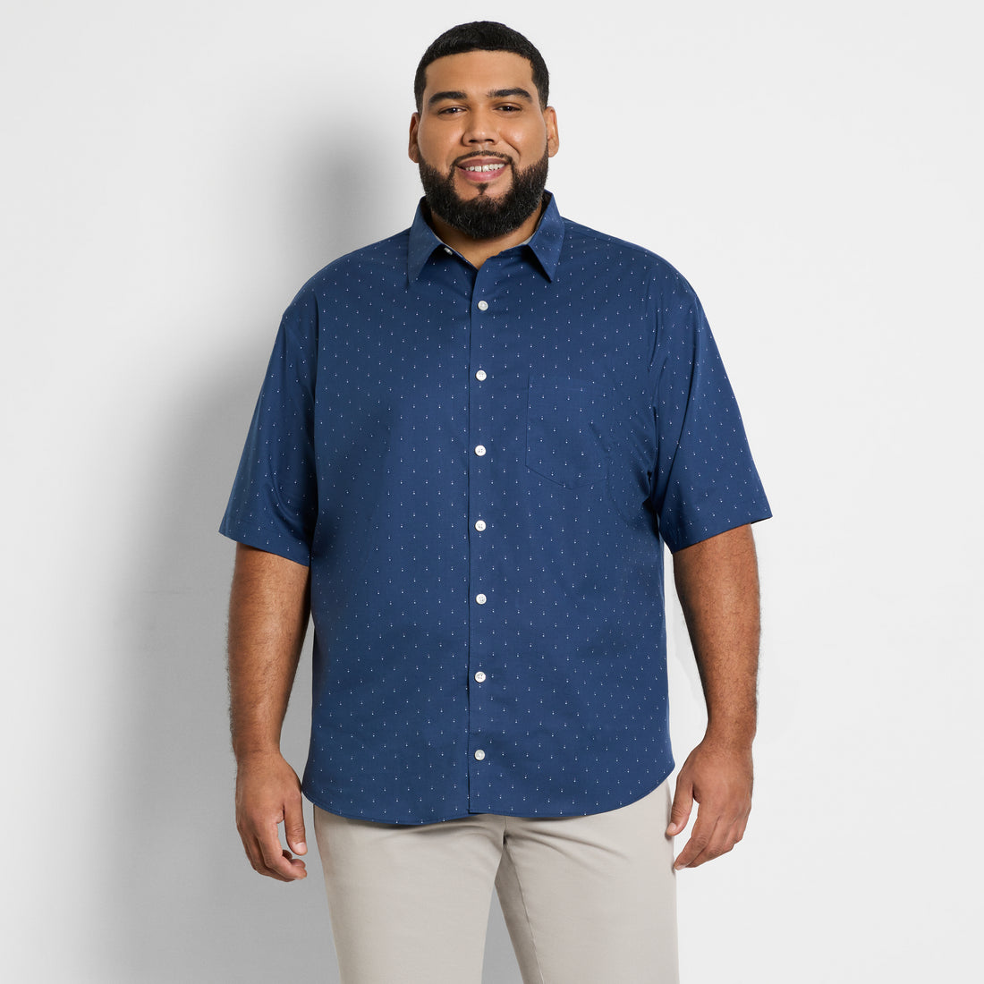Mens Blue Spread Collar Short Sleeve Golf Polo Shirt Size 3XB