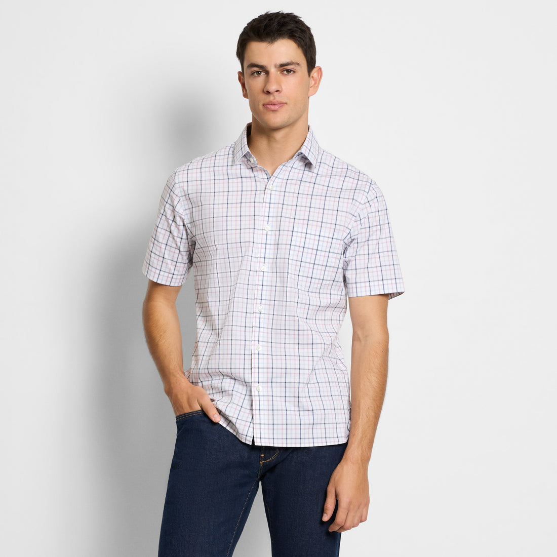 Van Heusen Men's Printed Short Sleeve Button-down Shirt - Gray Xxl : Target