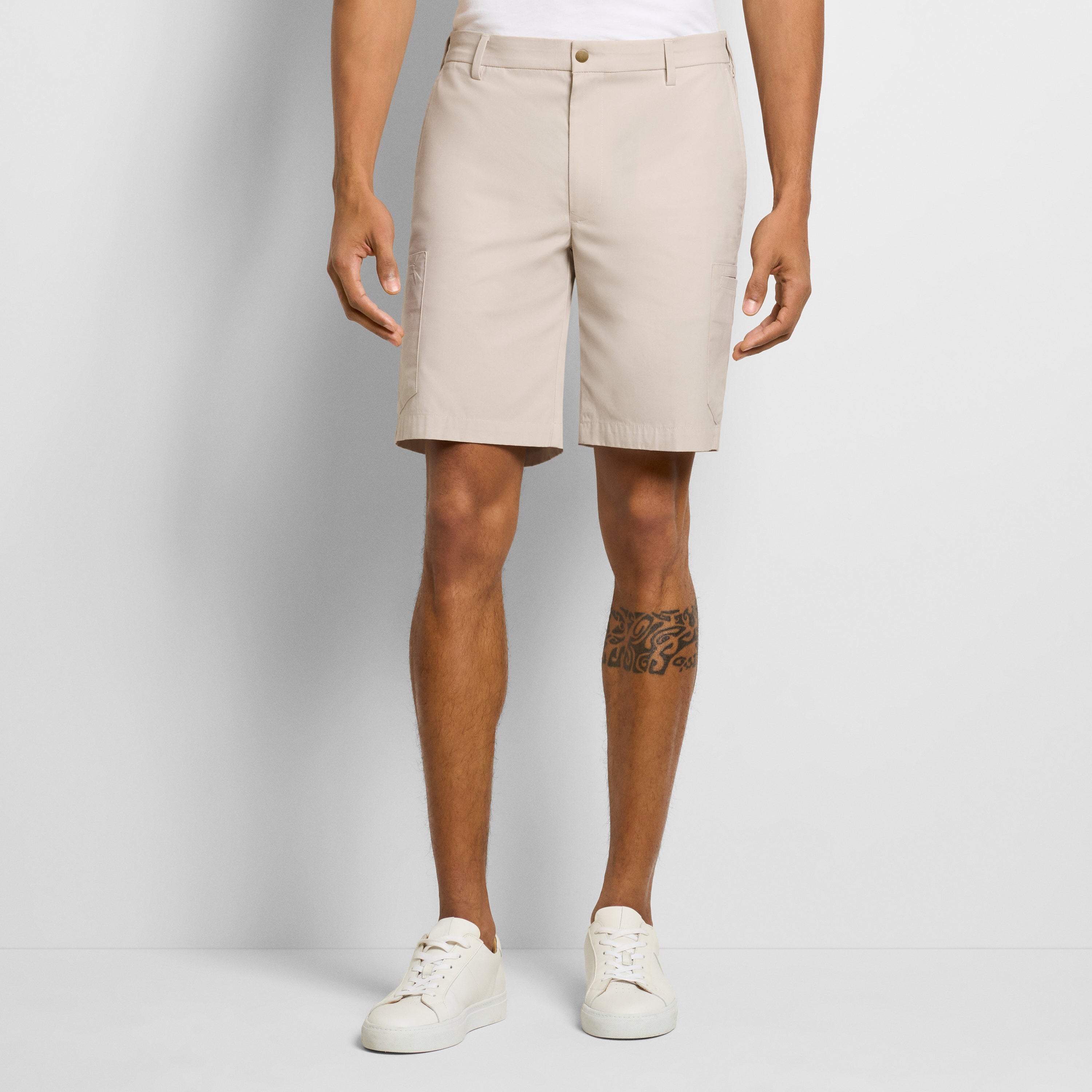 Cotton Poplin Cargo Short - Straight Fit