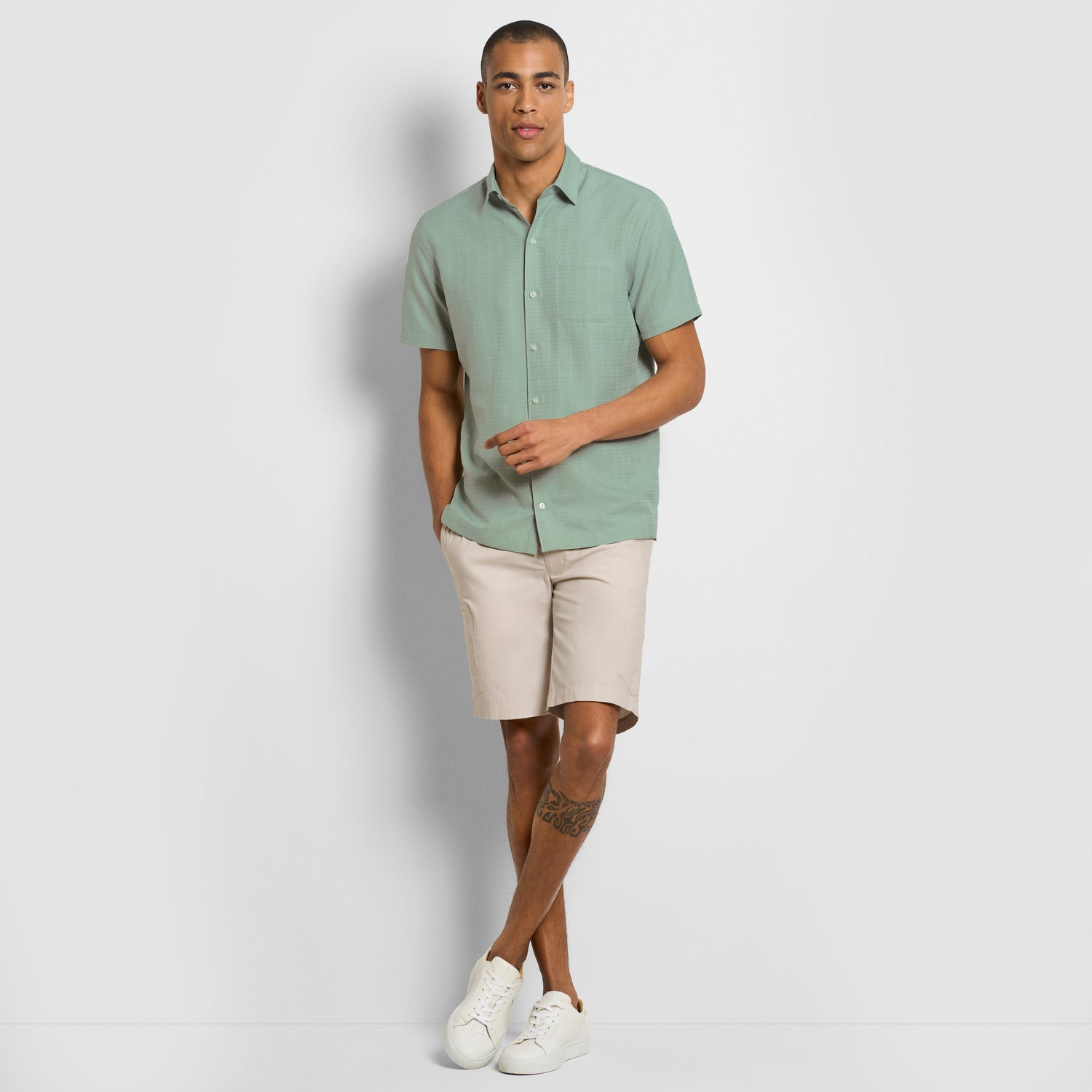 Cotton Poplin Cargo Short - Straight Fit