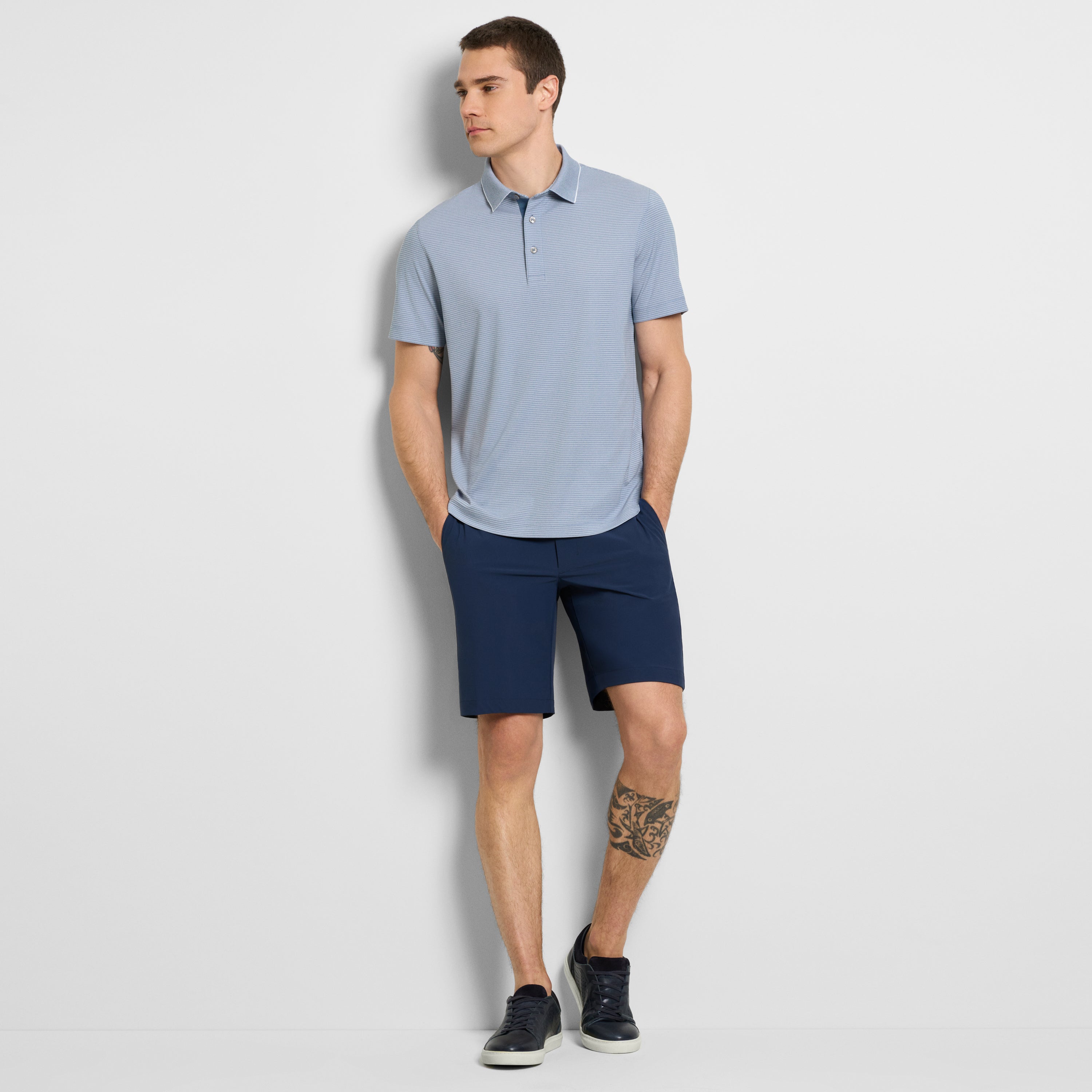 Performance Birdseye Stripe Polo