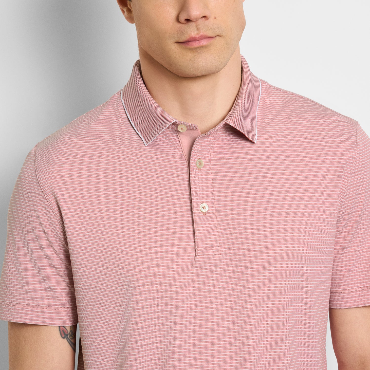 Performance Birdseye Stripe Polo