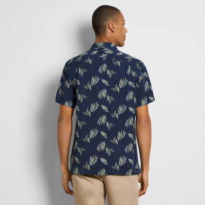 Weekend Lily Leaf Print Camp Shirt - Regular Fit