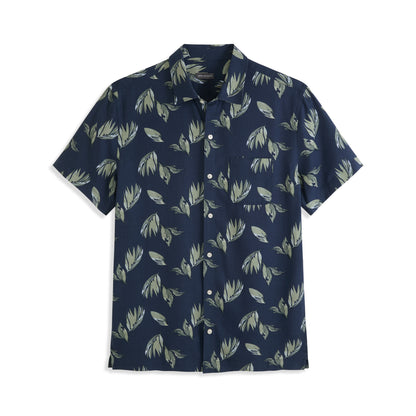 Weekend Lily Leaf Print Camp Shirt - Regular Fit