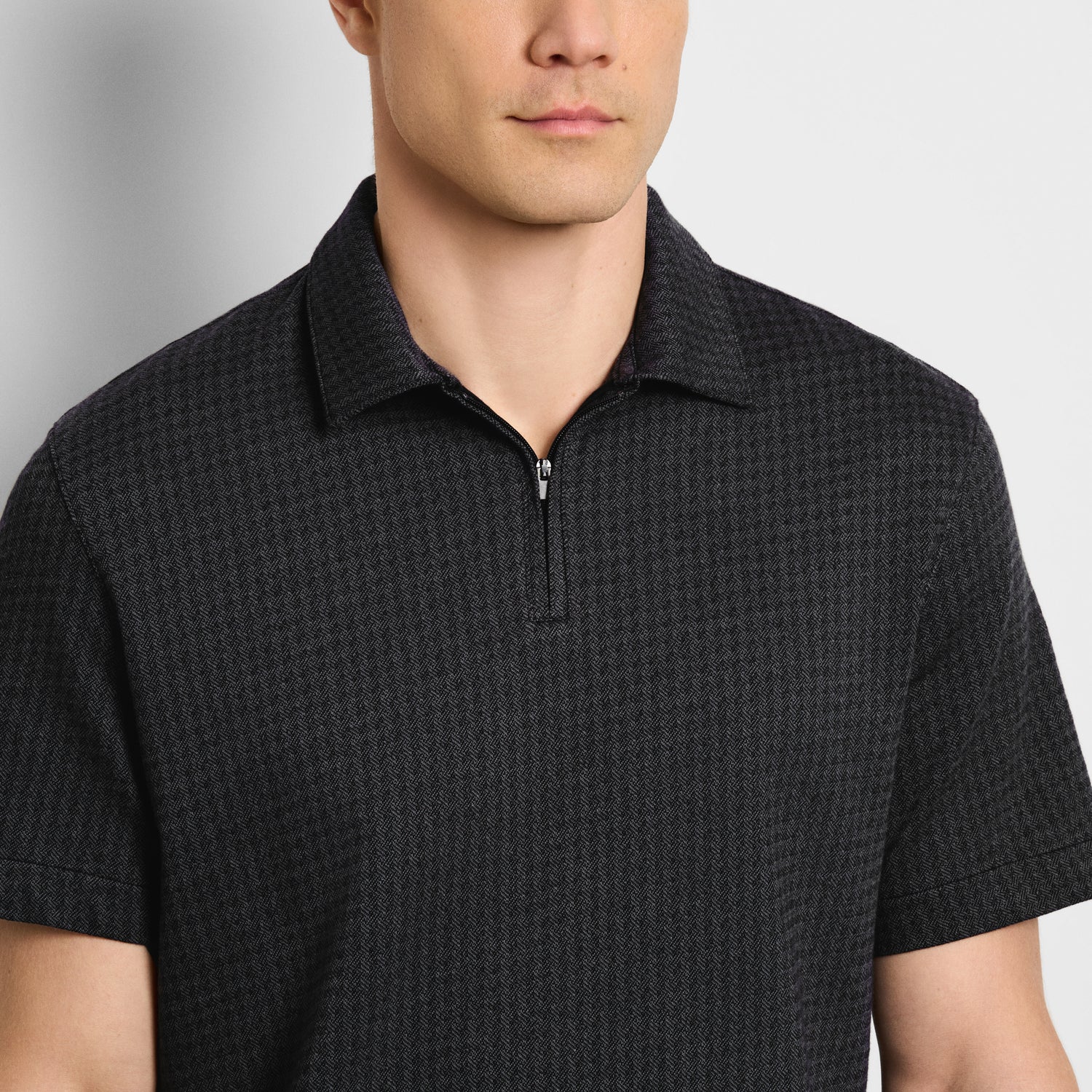 Essential Jacquard Zip Fancy Polo