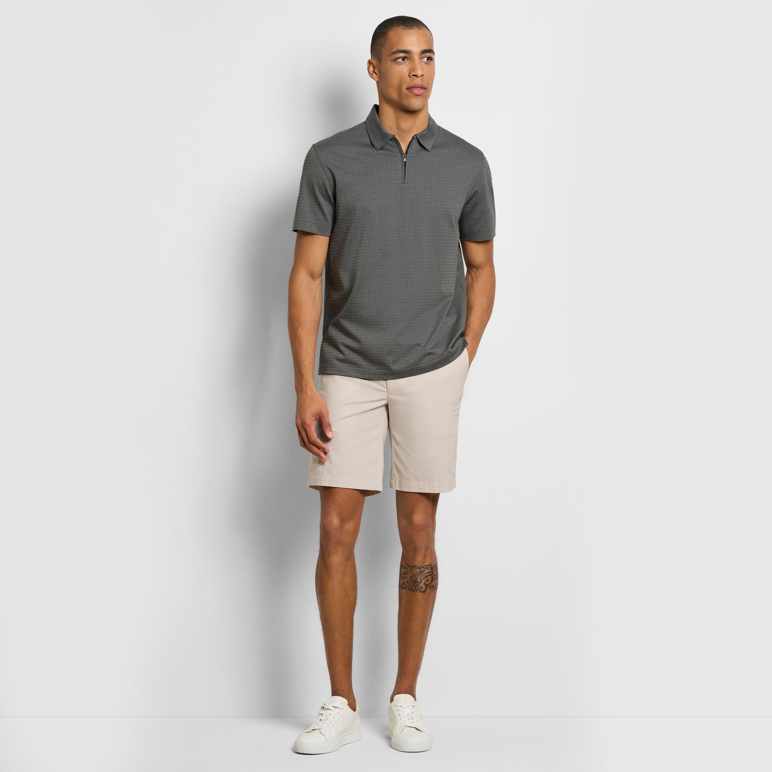 Essential Jacquard Zip Fancy Polo