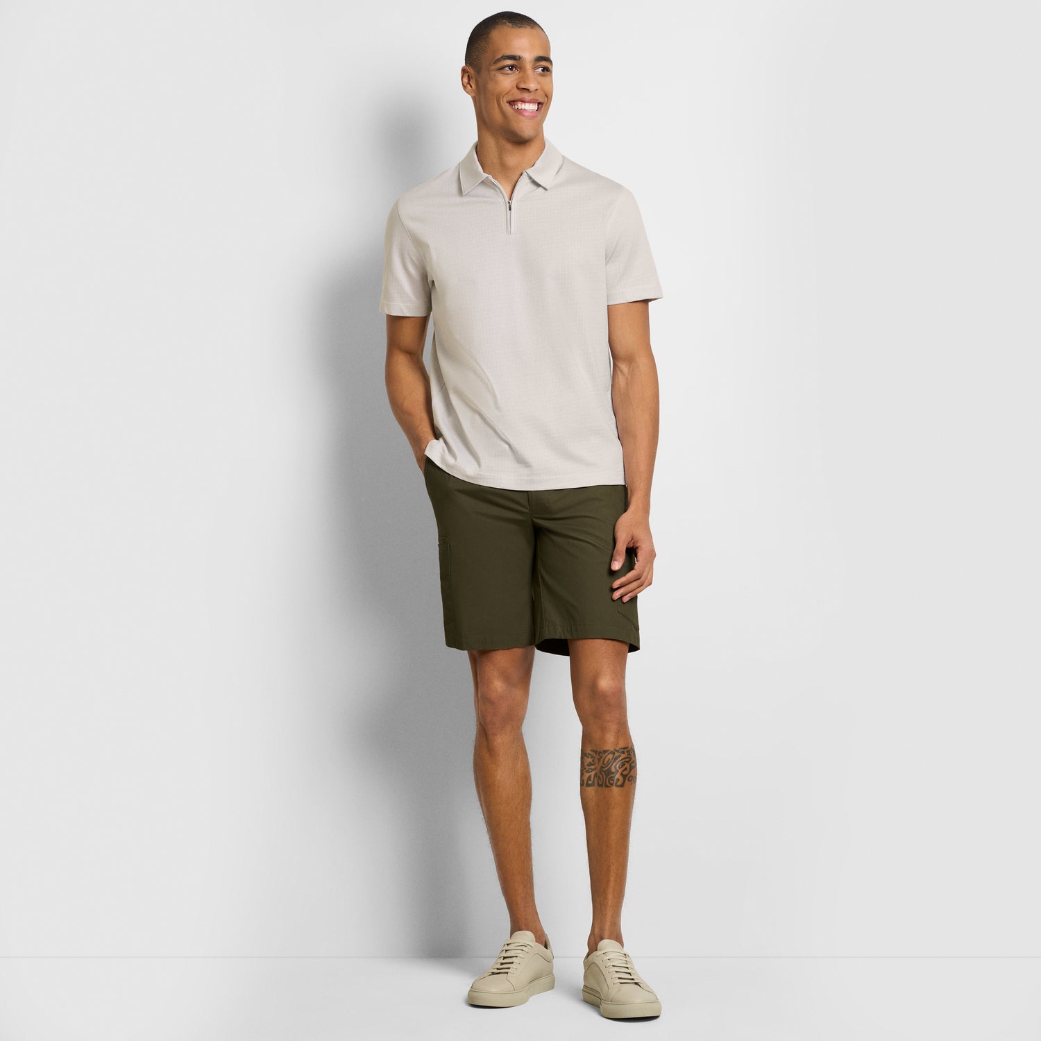 Essential Jacquard Zip Fancy Polo