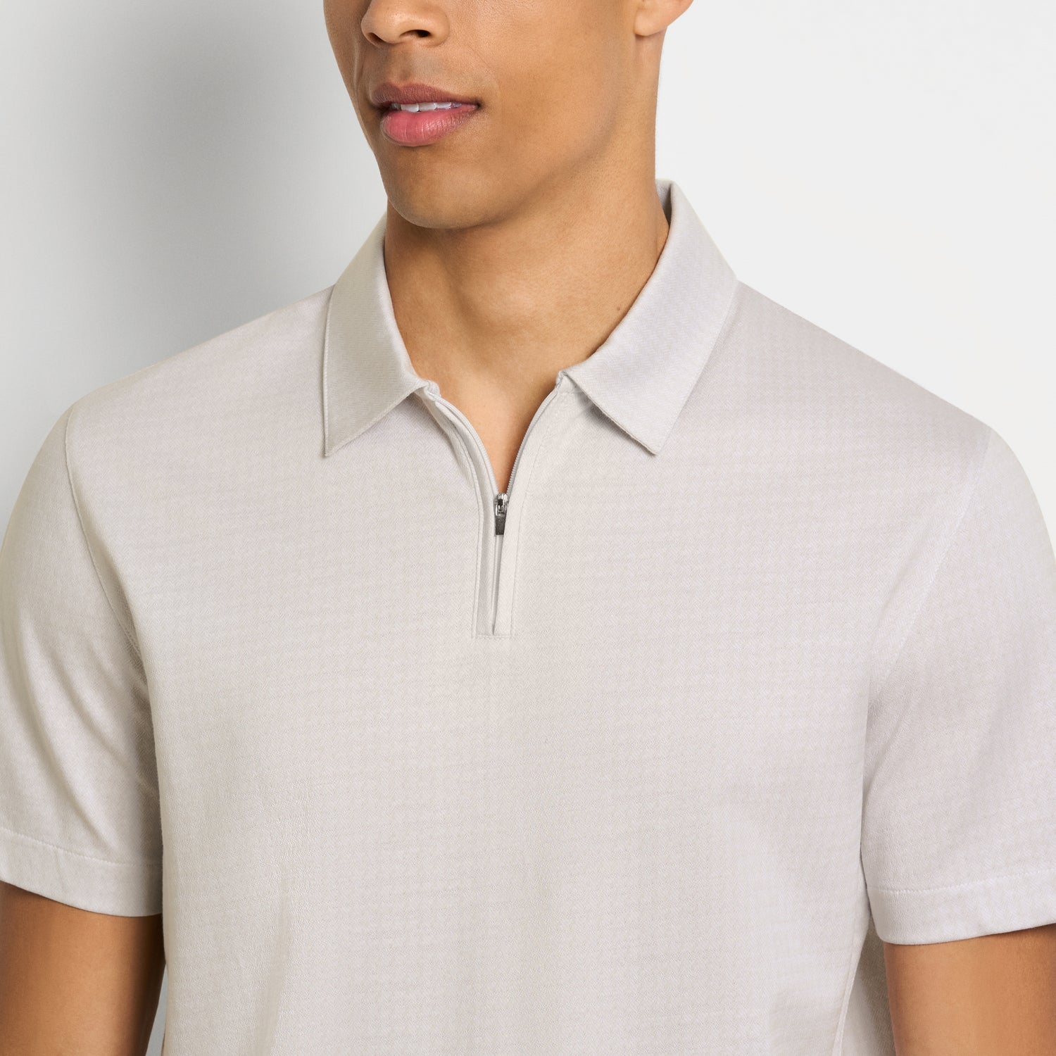 Essential Jacquard Zip Fancy Polo