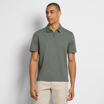 Essential Jacquard Zip Fancy Polo