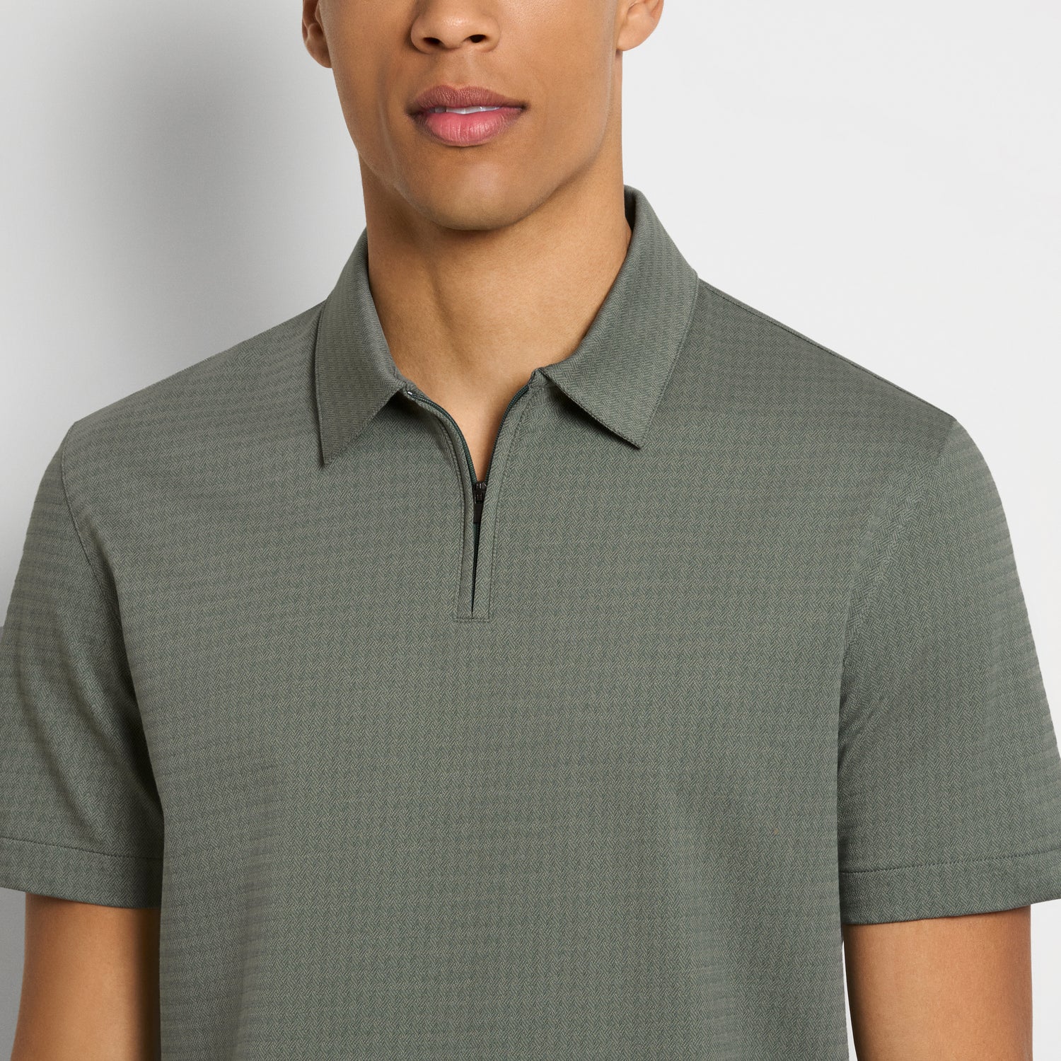 Essential Jacquard Zip Fancy Polo