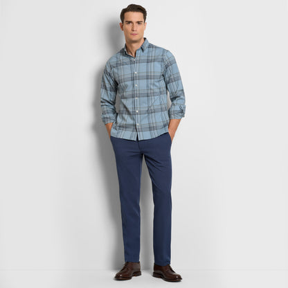 Cronbie Long Sleeve Slim Fit Stain Shield Open Plaid Shirt