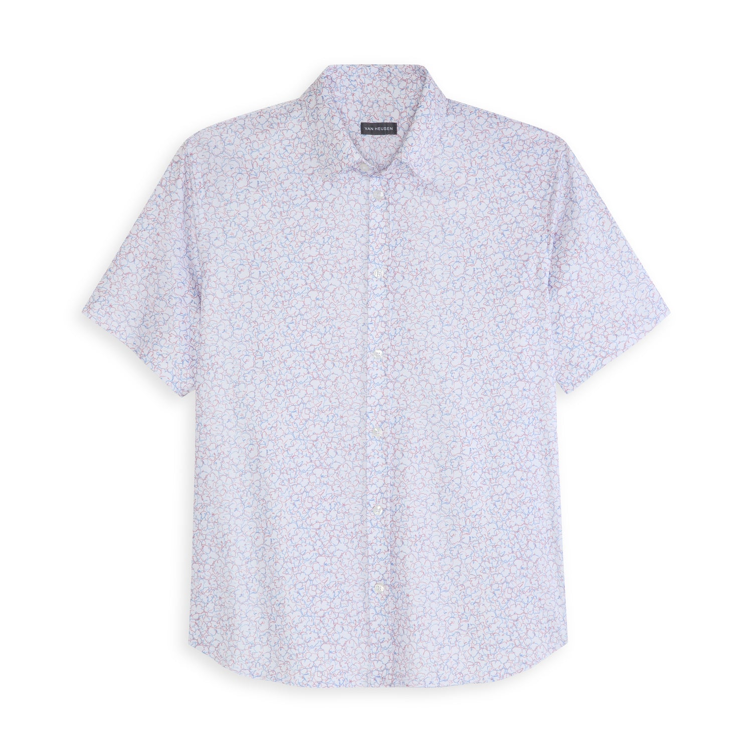 Performance Knit Button Up Flower Print Shirt - Slim Fit