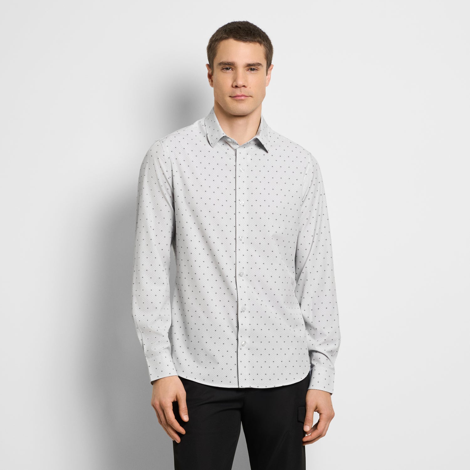 Performance All Way Stretch Diamond Dot Print Shirt - Slim Fit