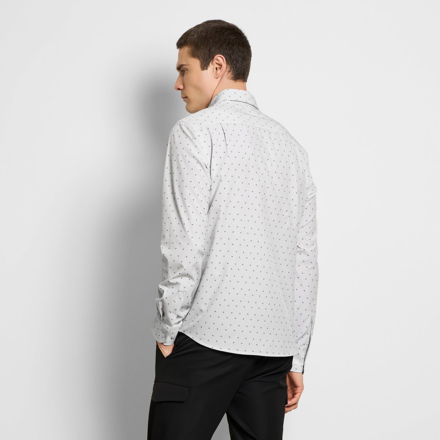 Performance All Way Stretch Diamond Dot Print Shirt - Slim Fit