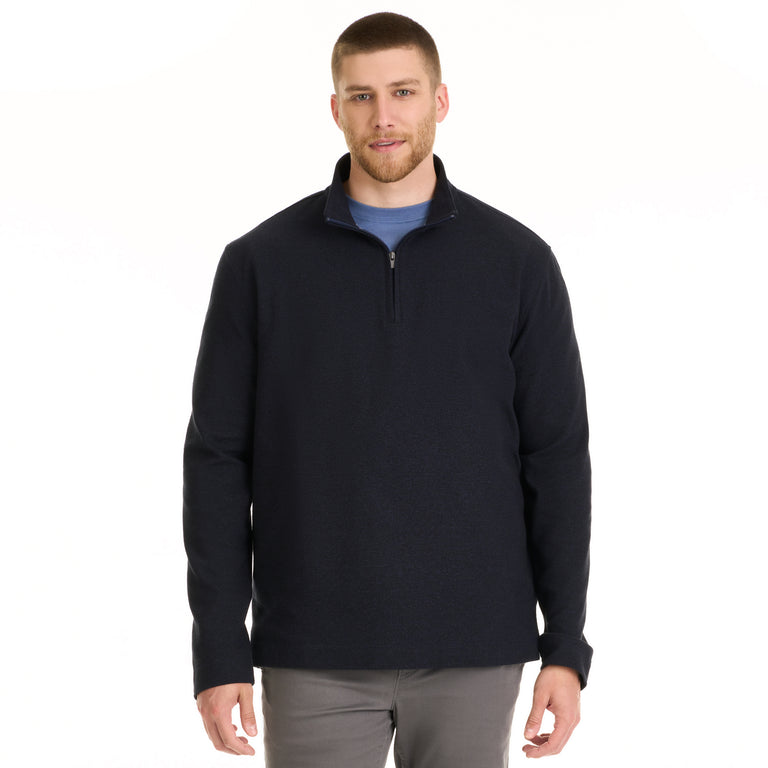 Port Authority Mens Comfort 1/4-Zip Fleece Pullover, Black