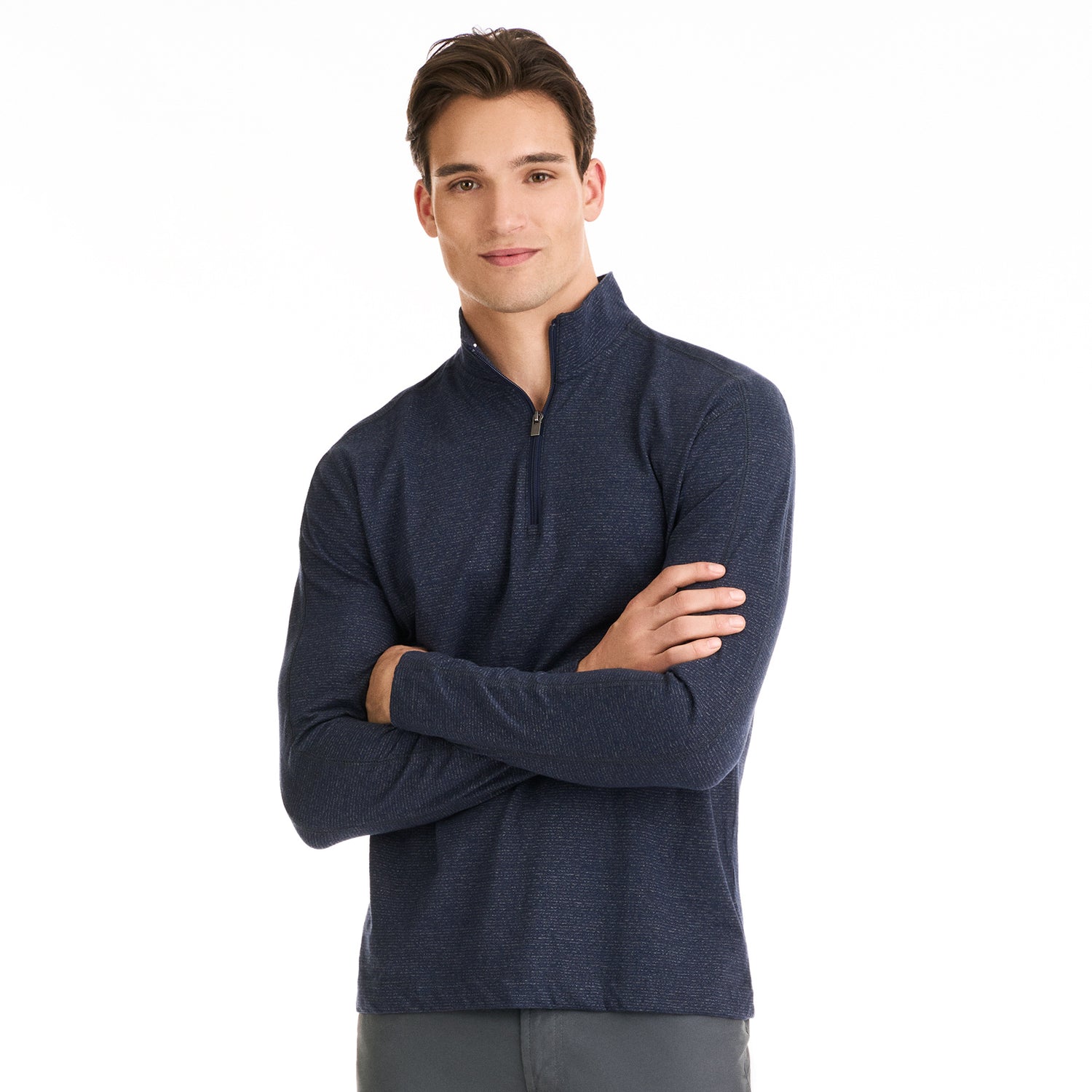 Essential Two-Tone Quarter Zip Pullover - Regular Fit – Van Heusen