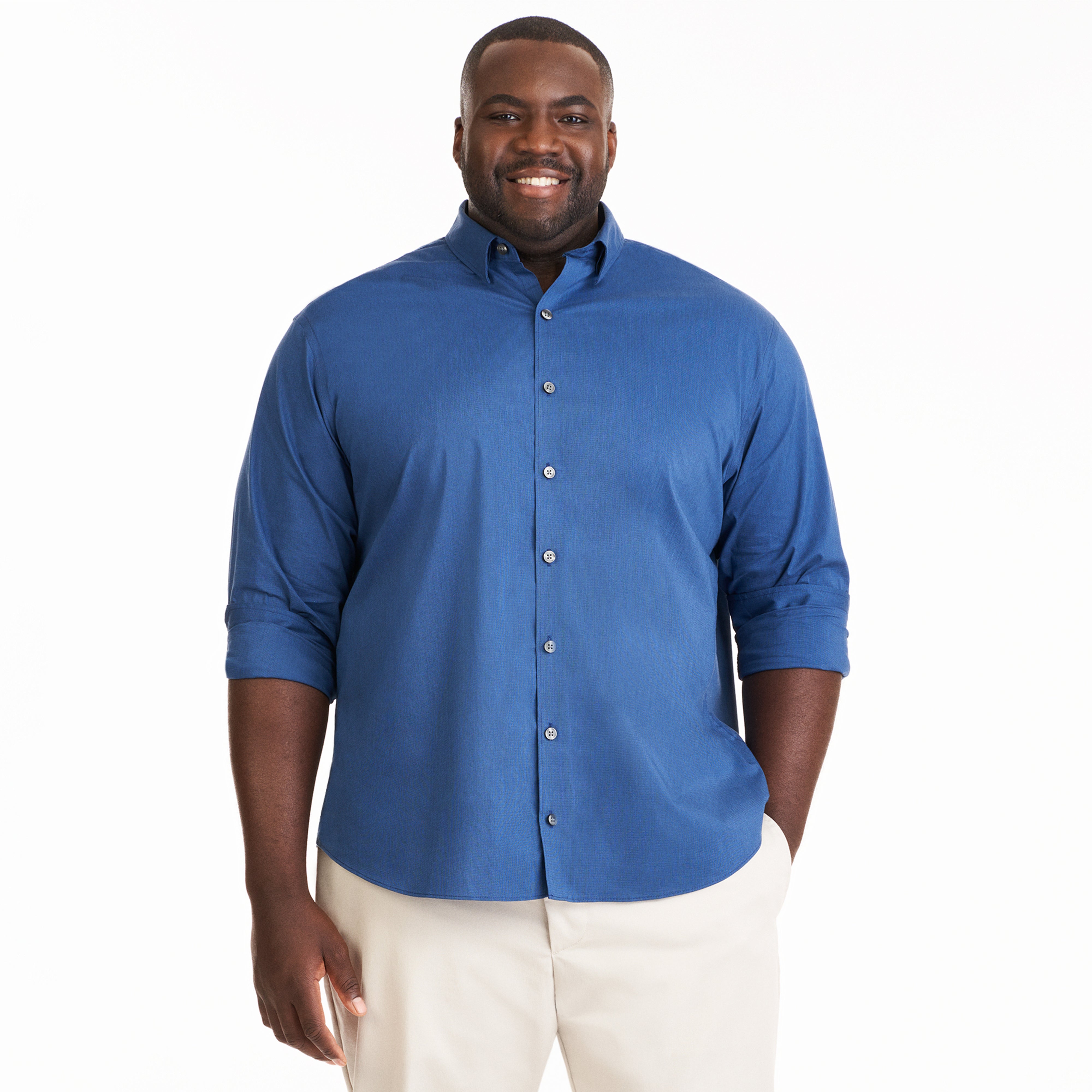 Stain Shield Solid Double Pleat Pant - Big & Tall – Van Heusen ...
