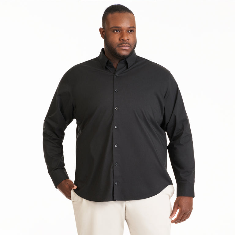  Van Heusen Men's Dress Shirt Slim Fit Flex Collar Stretch  Solid, Black, 14.5 Neck 32-33 Sleeve : Clothing, Shoes & Jewelry