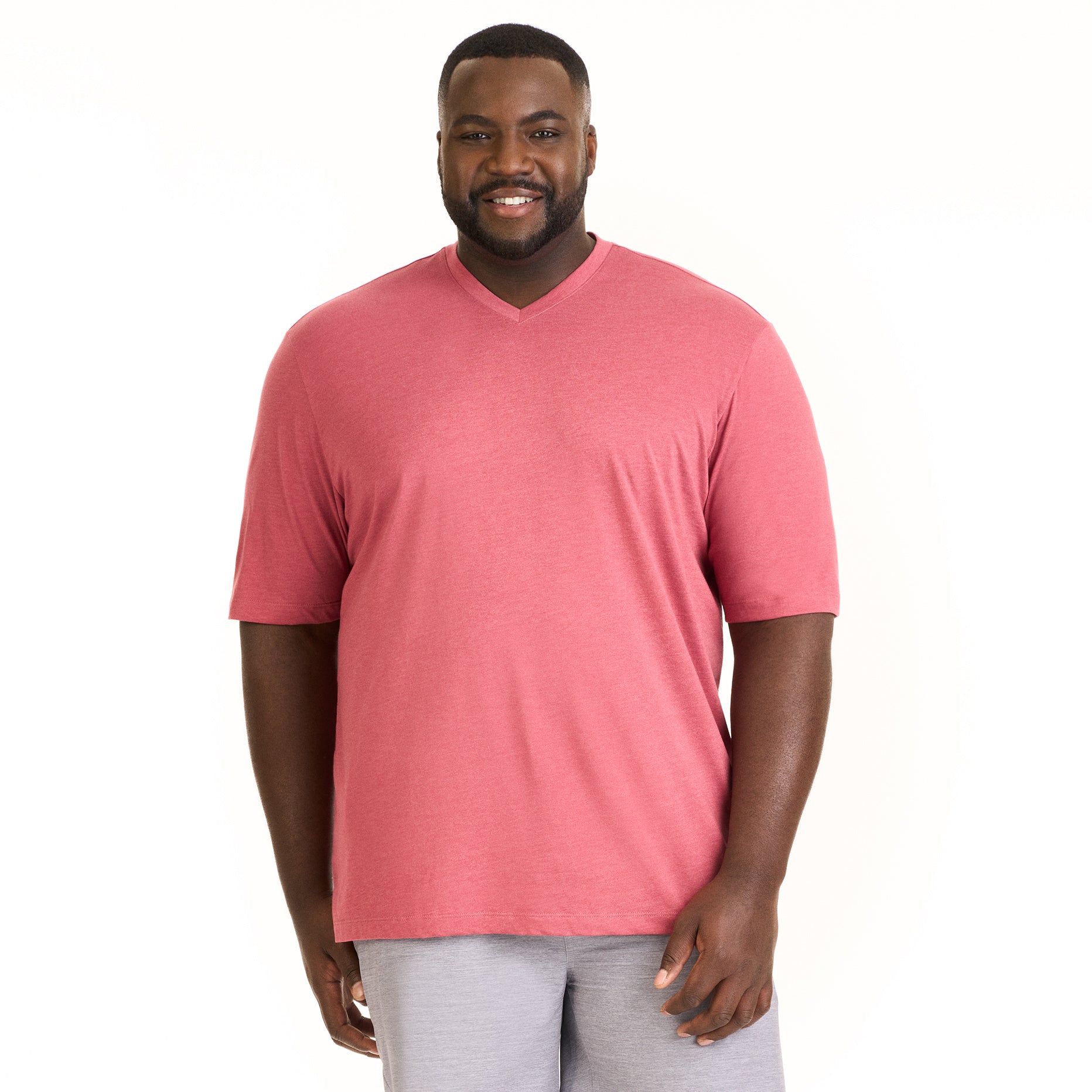 Essential Stain Shield V Neck Tee Big Tall Van Heusen